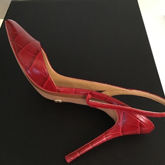 Michael Michael Kors dark red Eliza embossed leather pump size 7.5 - Picture 5 of 10